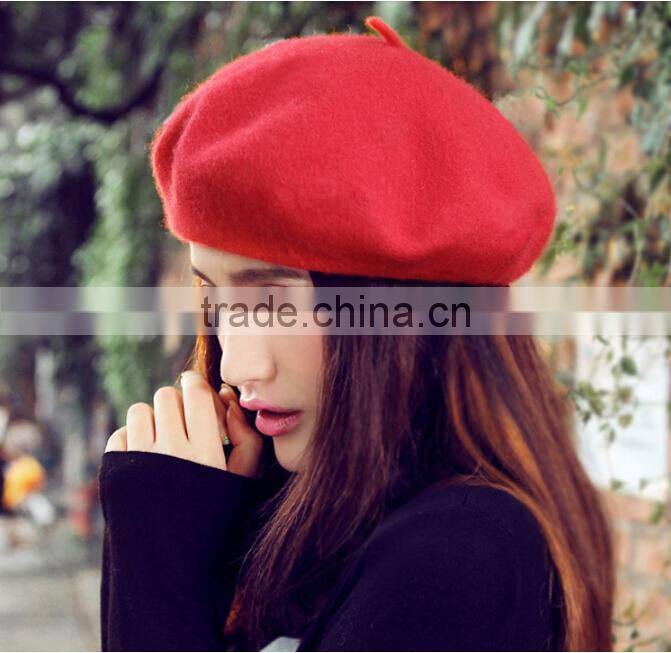 New Womens Winter Fashion Warm Soft Wool French Berets Tam Beanie Slouch Hat