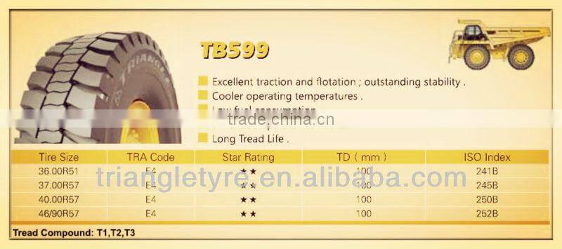 OTR TYRE TRIANGLE BRAND TIRE 40.00R57-TB599 ** E-4 OFF ROAD GIANT / JUMBO TYRE/RIGID DUMP TRUCK