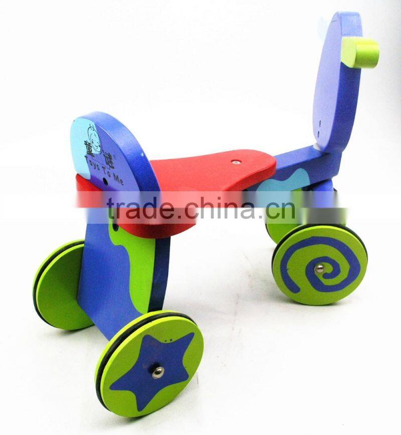 Wooden toy walking 4 wheels bike ride on animals ODM OEM