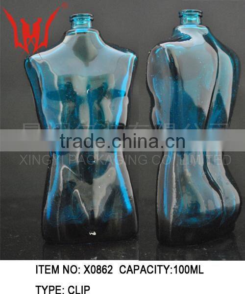 100ml Glass Pump Sprayer Perfume Use body shape perfume bottle