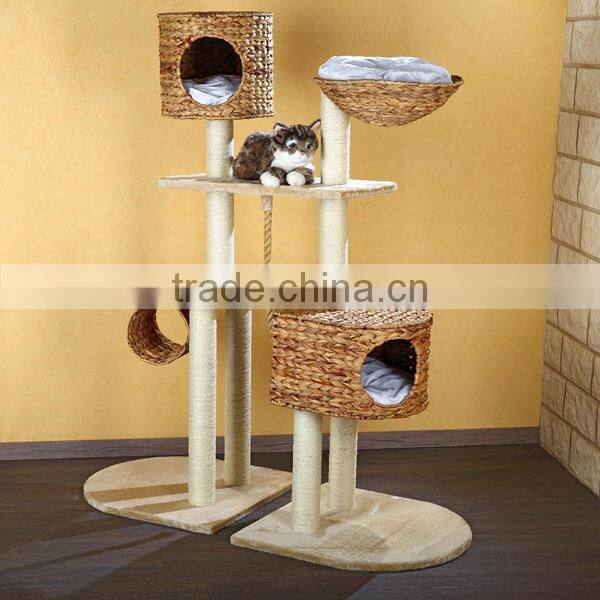 China Wholesale S&D Handmade Pet Toys Products Eco-friendly Rattan Cat Tree