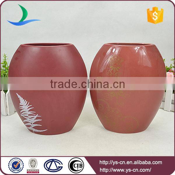 Red color modern ceramic vase home decoration