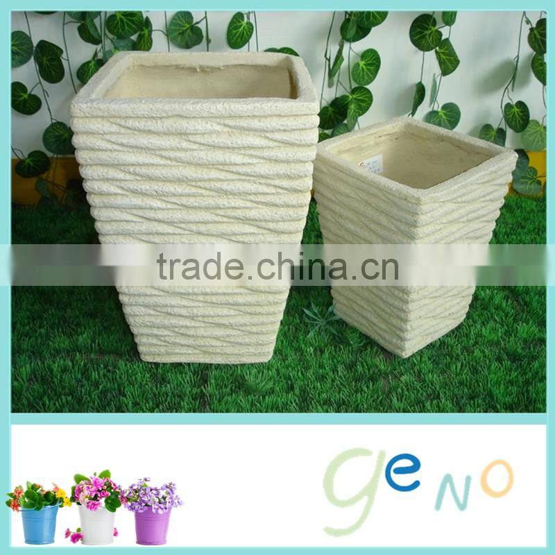 New Concept Wicker fiberglass flower pot planter for garden decoration