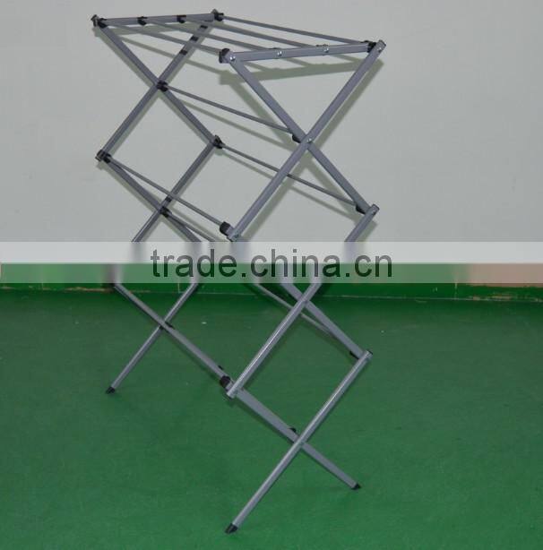Double rods garment telescopic drying rack