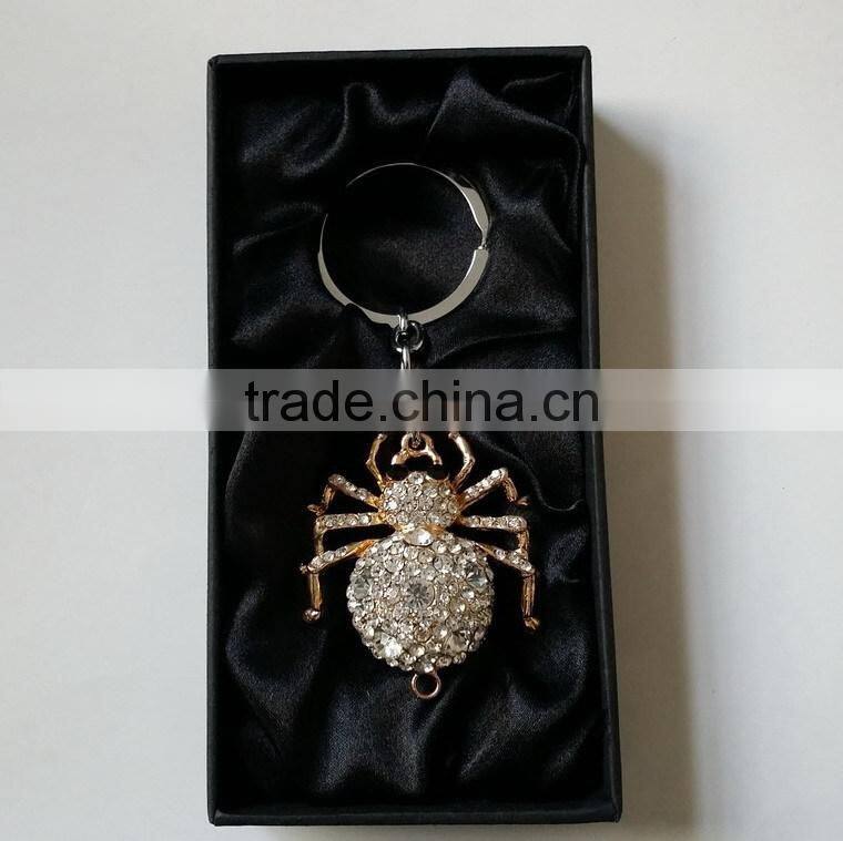 rhinestones spider key chain,jewelled key chain