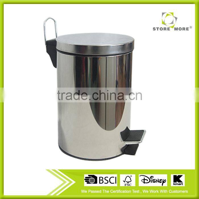 stainless steel pedal bin for 3L