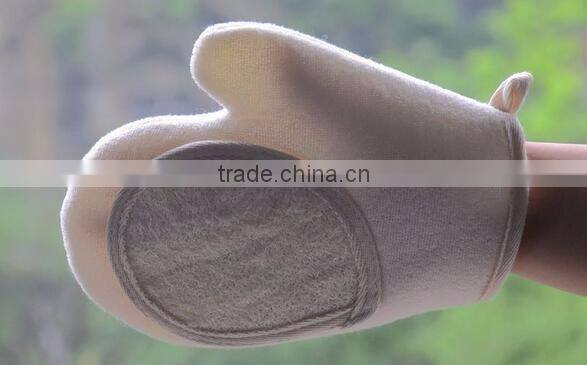 cy297 Naturals Exfoliating Deep Cleansing Double-sided Loofah Pads Glove Luffa Fibres Sponge Scrubber Brush For Shower