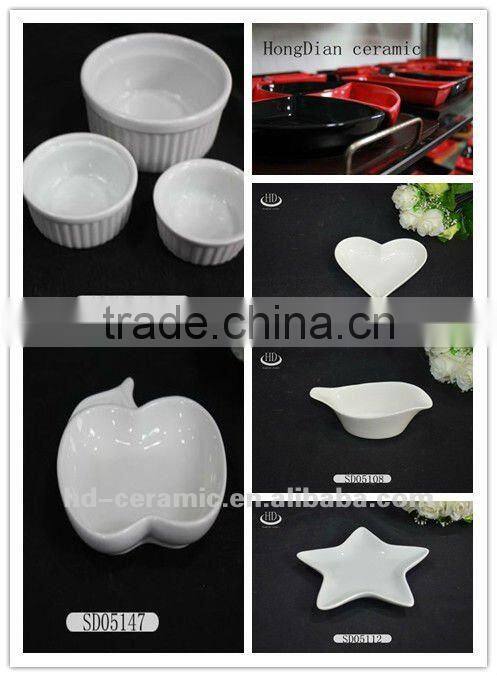 Pure white ceramic restaurant oval dinner porcelain bake plate,new design oval plate sets
