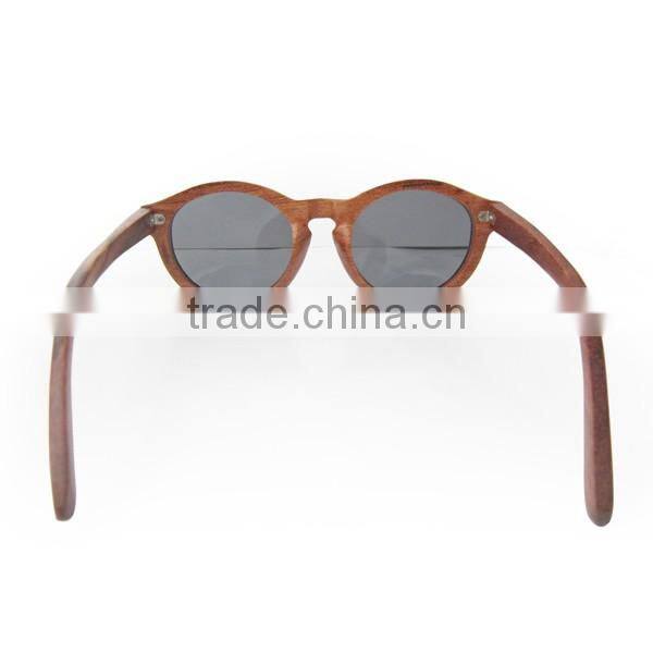 Sapele wood frame light-colored sunglasses