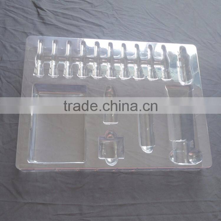 Custom vacuum formed plastic packing tray , clear plastic blister tray