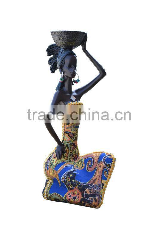 table decoration resin fabric african lady candle holder souvenir