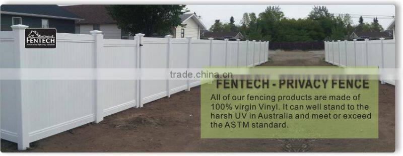 Fentech Durable Wind resistant and UV proof plastic use PVC Privacy Fences