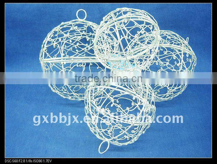 Creamywhite iron decorative hand painted balls set of four
