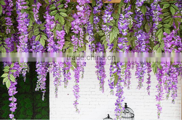 deluxe silk wisteria hanging vine fake flower ornament