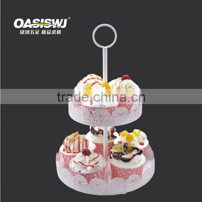 2 Tiers Round mental Birthday Cake Stand, Detachable mental Wedding Cake Display Riser, Customize mental cupcake stand