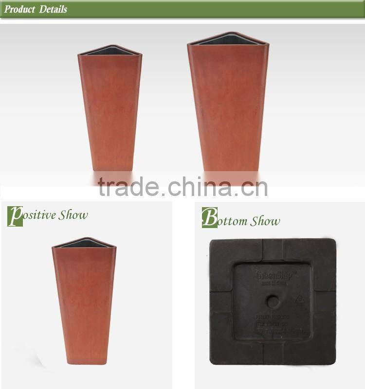 outdoor plastic flower pot plant/Recyclable/China direct manufacturer/Plastic Garden Planter/ 20 years/new design/UV protection