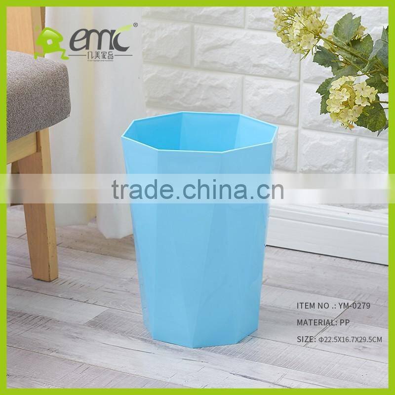New design plastic trash bin, Plastic PP Decorative Round Trash Bin Waste Bin for Household
