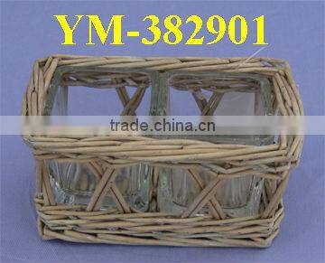 handmade willow candle holder with handle