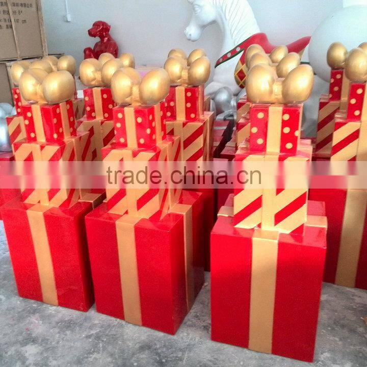 Outdoor fiberglass gift-box stack decoration