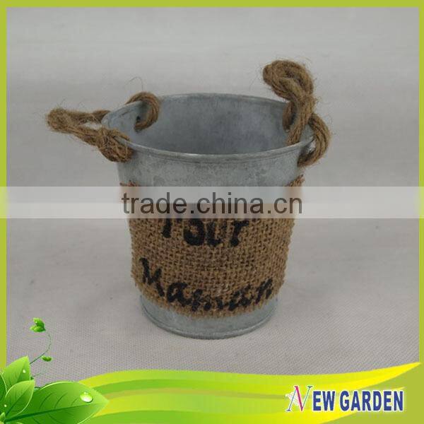 Reasonable Price Classic barrel shape metal flower pot hanging on the wall