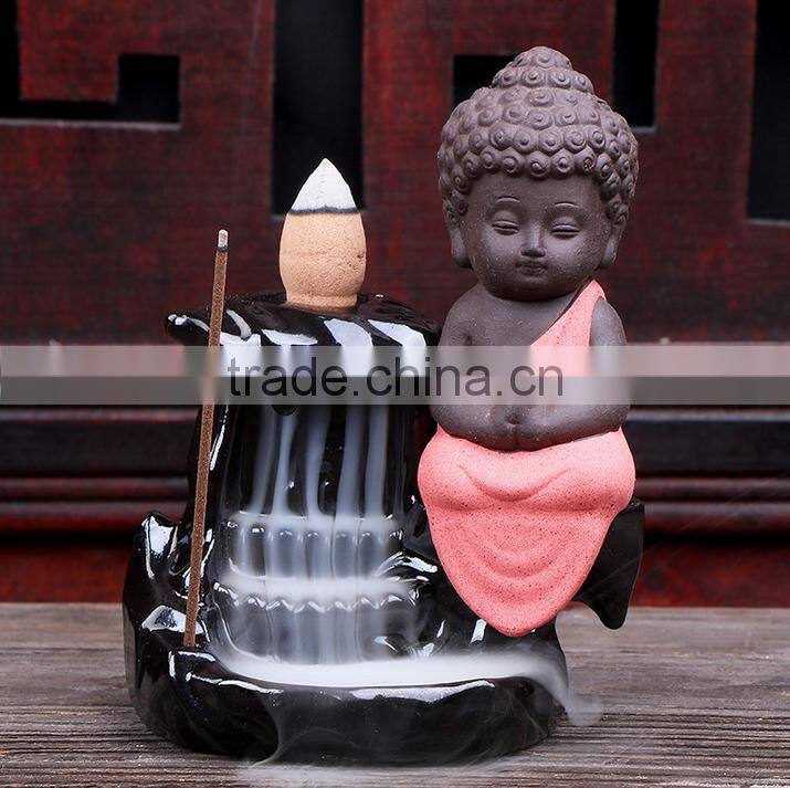 Creative The Little Monk Censer Backflow Incense Burner For Home Decor