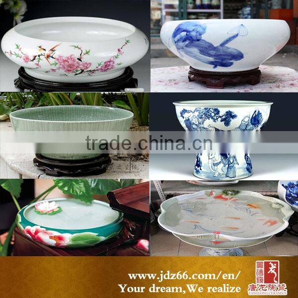 Jingdezhen decorative customized ceramic magic fish tank