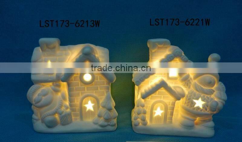 House shaped christmas decoration Ceramic christmas light house