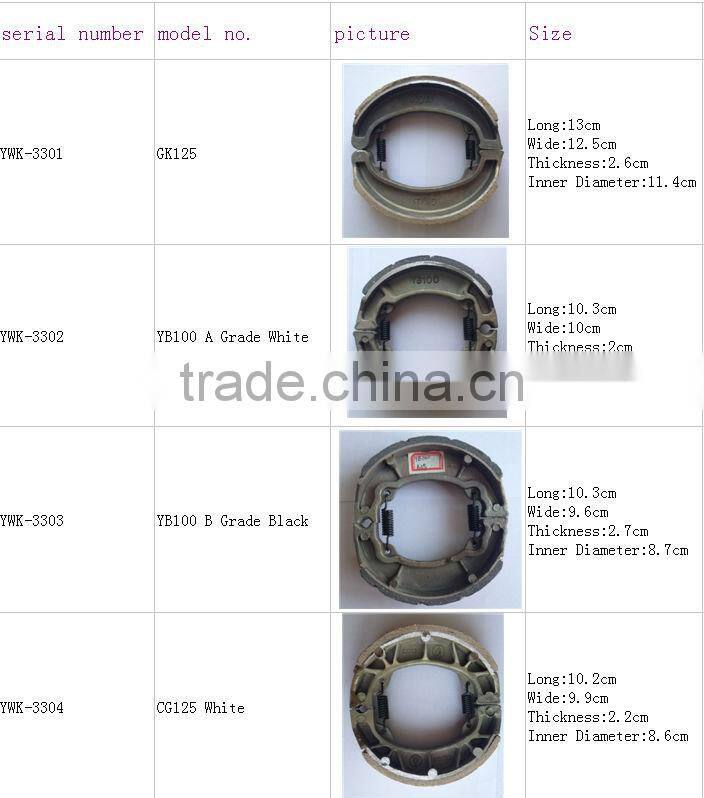pulsar motorcycle brake shoes/electric bike drum brake shoes/49cc pocket bike parts