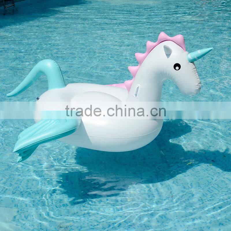 2017 new style hot selling leasure giant inflatable rainbow colorfull unicorn pool float ourdoor swim ring raft water party toys