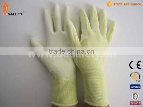 DDSAFETY Wholesale High Quality 13G Yellow Nylon PU Gloves