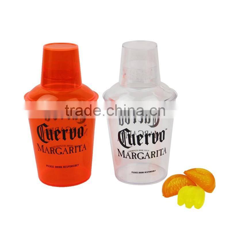 Transparent plastic cocktail shaker bottle 16OZ
