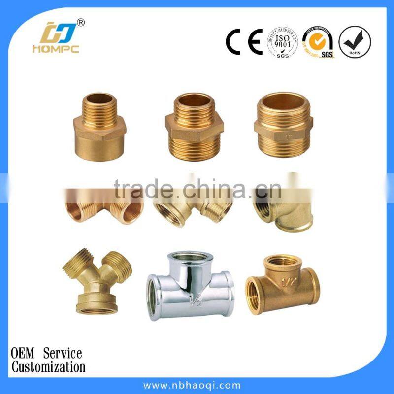 y tee copper pipe fitting copper male hose fitting