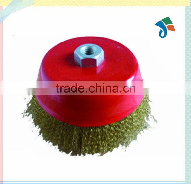 Red brass wire Crimped Wire Steel Wire Cup Brush