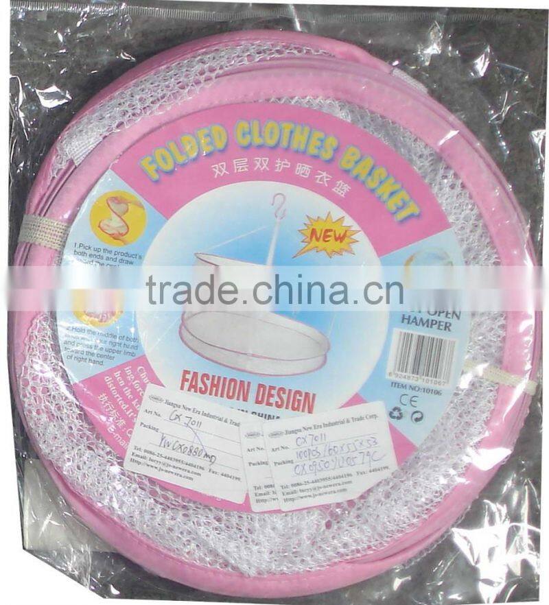 Mesh Folding Wire Hanging Large Laundry Hamper For Home Use