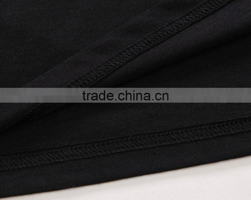 custom factory black printing plain men cotton t shirt