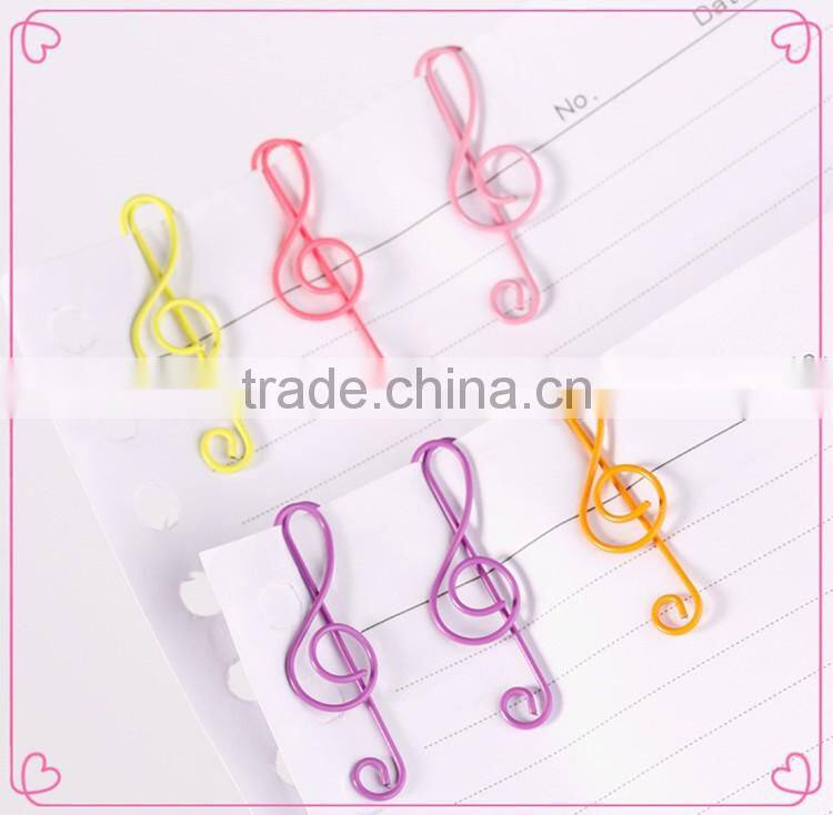 Custom assorted music note deign metal wire paper clips