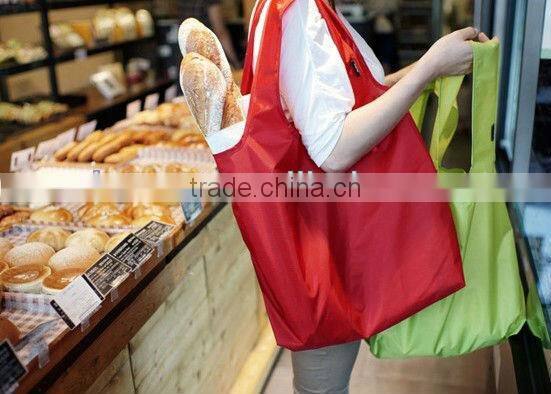 fashion foldable supermarket promotional nylon shopping bag