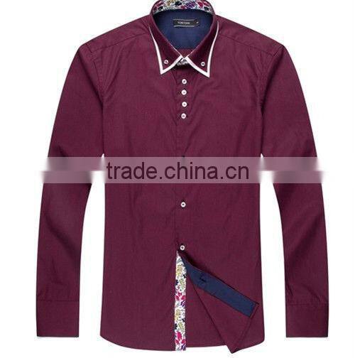 New Italian designs man dress shirts fashion man shirts double collar shirts wine