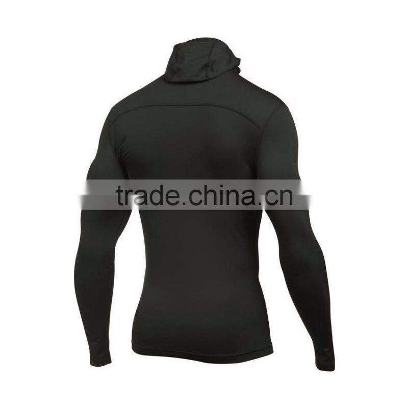 100% Polyester Slim Fit Muscle Body Long Cold Gear Armour Men Hoodie
