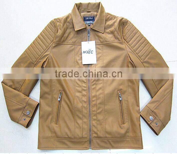 stocklot Winter coat pu leather jacket for men