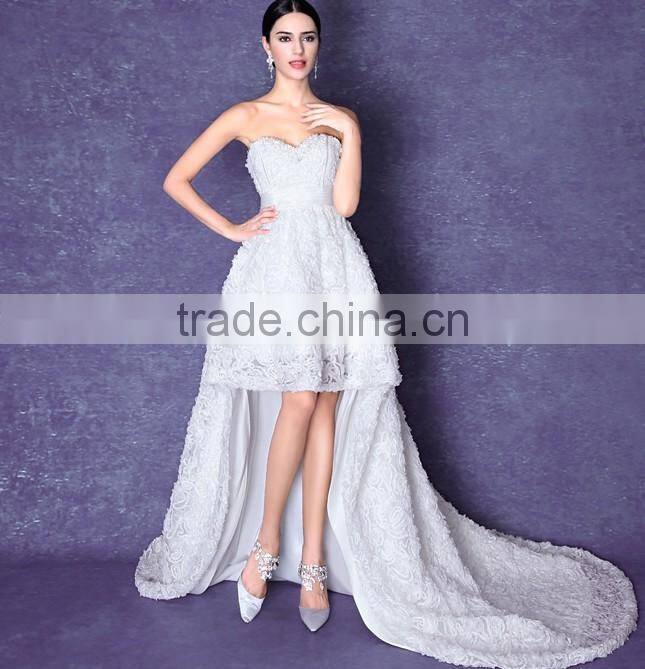 sexy backless lace short front long back wedding dress patterns