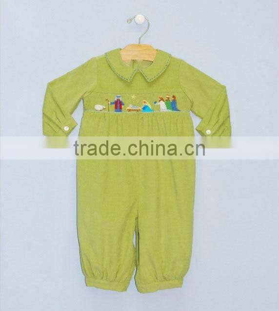 Baby Boys Lime Smocked Native Sence Romper