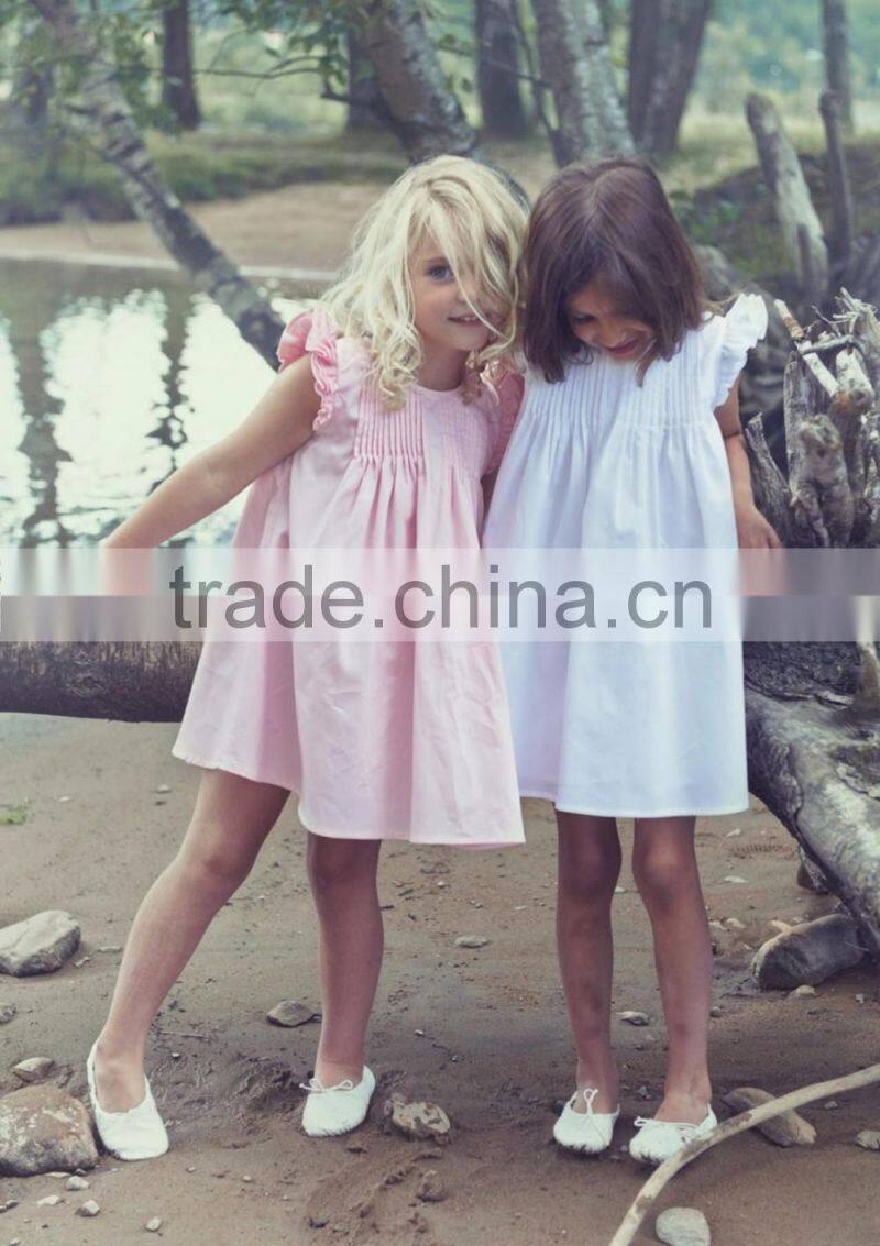 Boutique 100% Cotton Casual Girls Baby Clothes Girls Ruffle Birthday Party Dresses