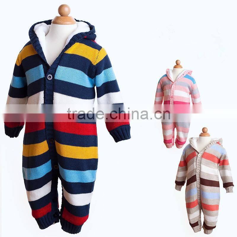 2017 2018 baby kids striped winter thick sweater knitted romper