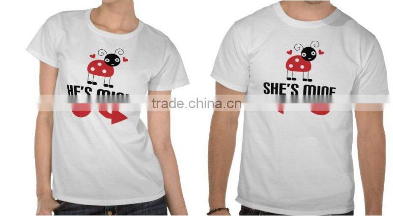 Printed on front for couple t shirt from Nanchang city