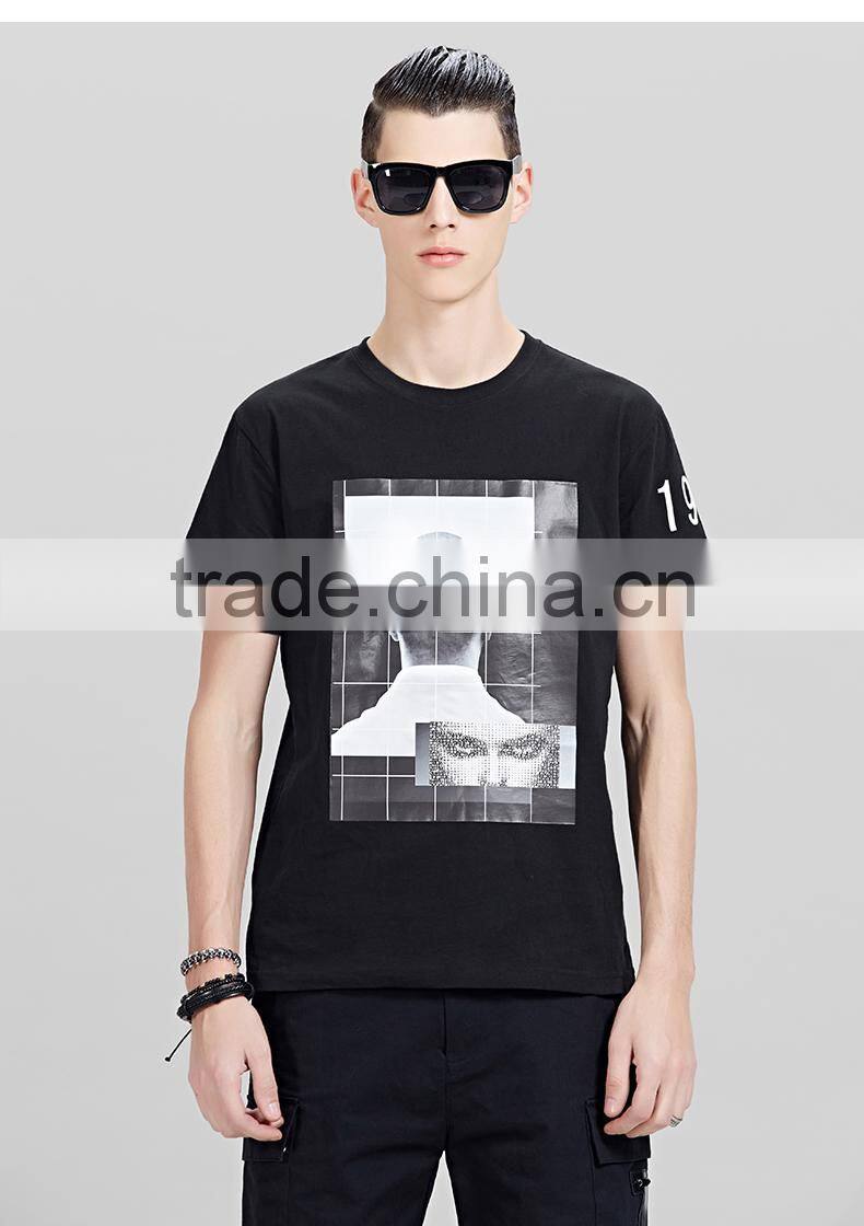2017 Hot sale promotion black hip hop t shirts printing