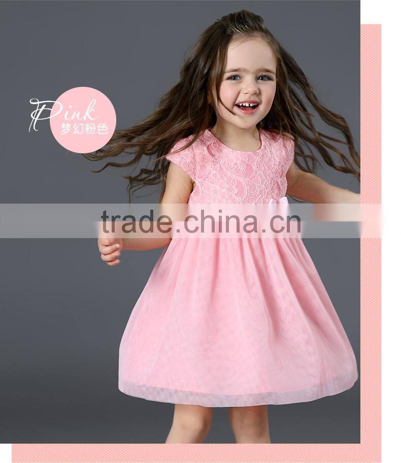 Girls summer dress a little girls pink princess short sleeve