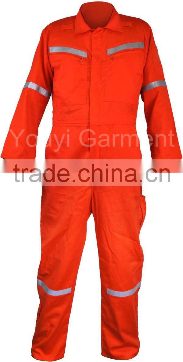Dupont Nomex fabric orange fire retardant coverall with 3M reflective tape