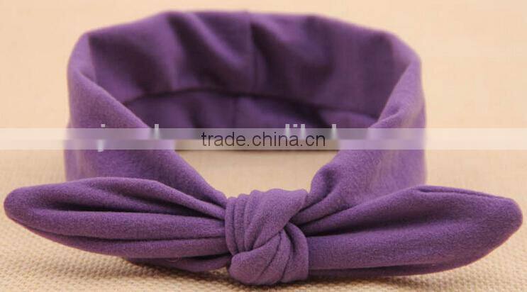 solid color bow style cotton kids headband, kids cotton fabric headband
