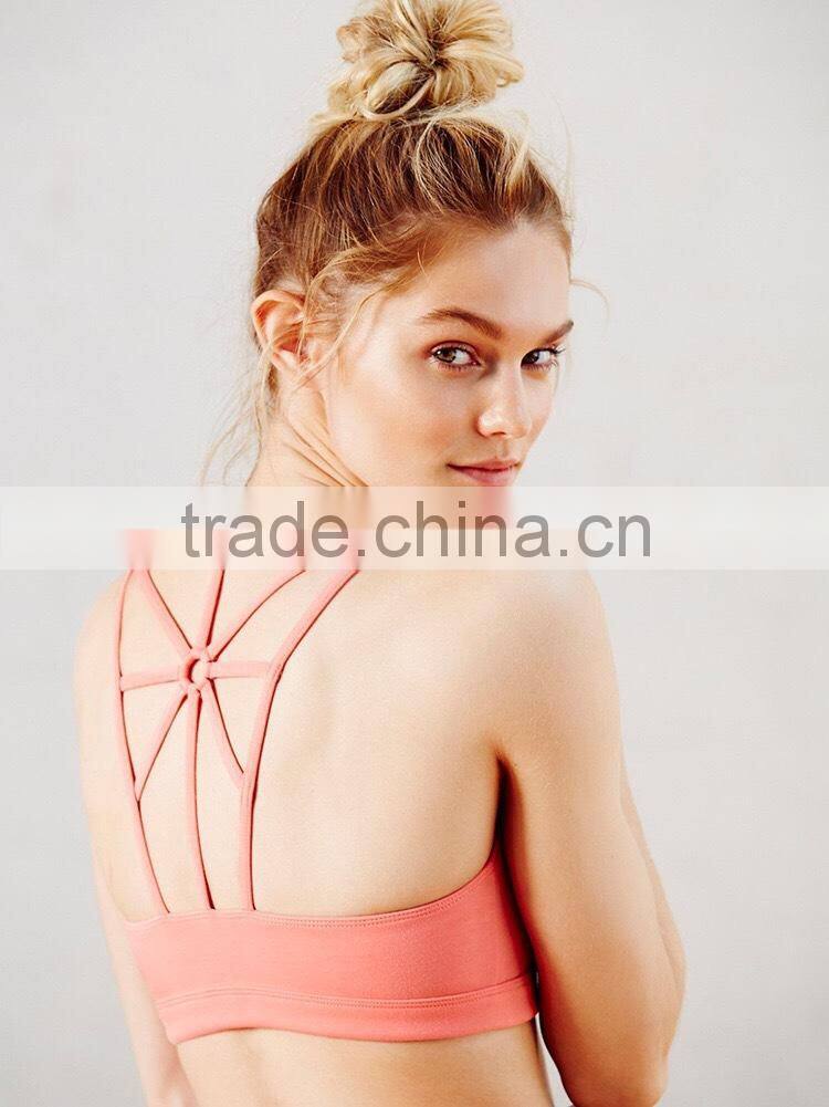 Women's Sexy Light Support Cross Strappy Yoga Sports Bra